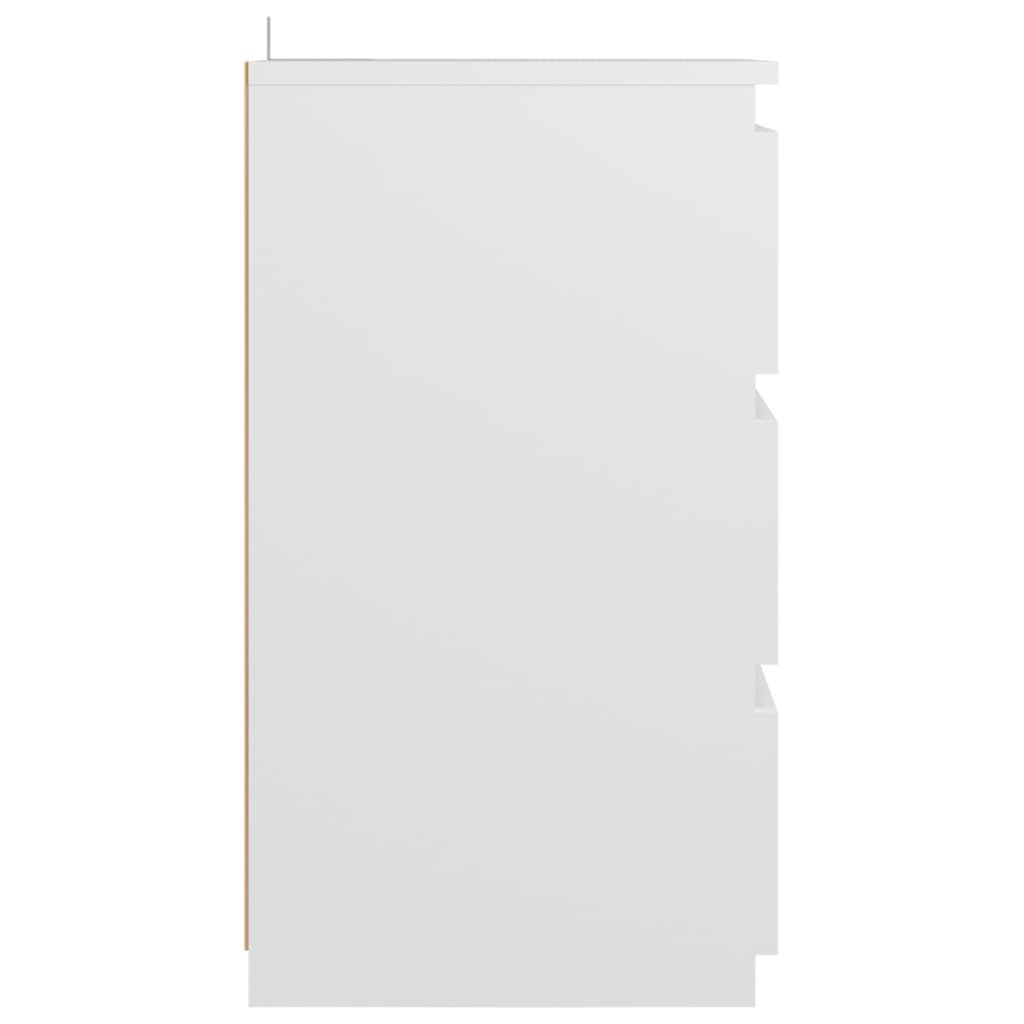 vidaXL Noptiere, 2 buc., alb, 40x35x62,5 cm, lemn compozit