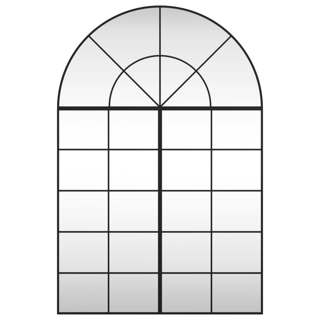 vidaXL Oglindă de perete, negru, 100x150 cm, arcuită, fier