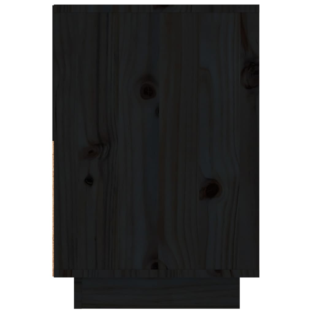 vidaXL Noptieră, negru, 60x34x51 cm, lemn masiv de pin