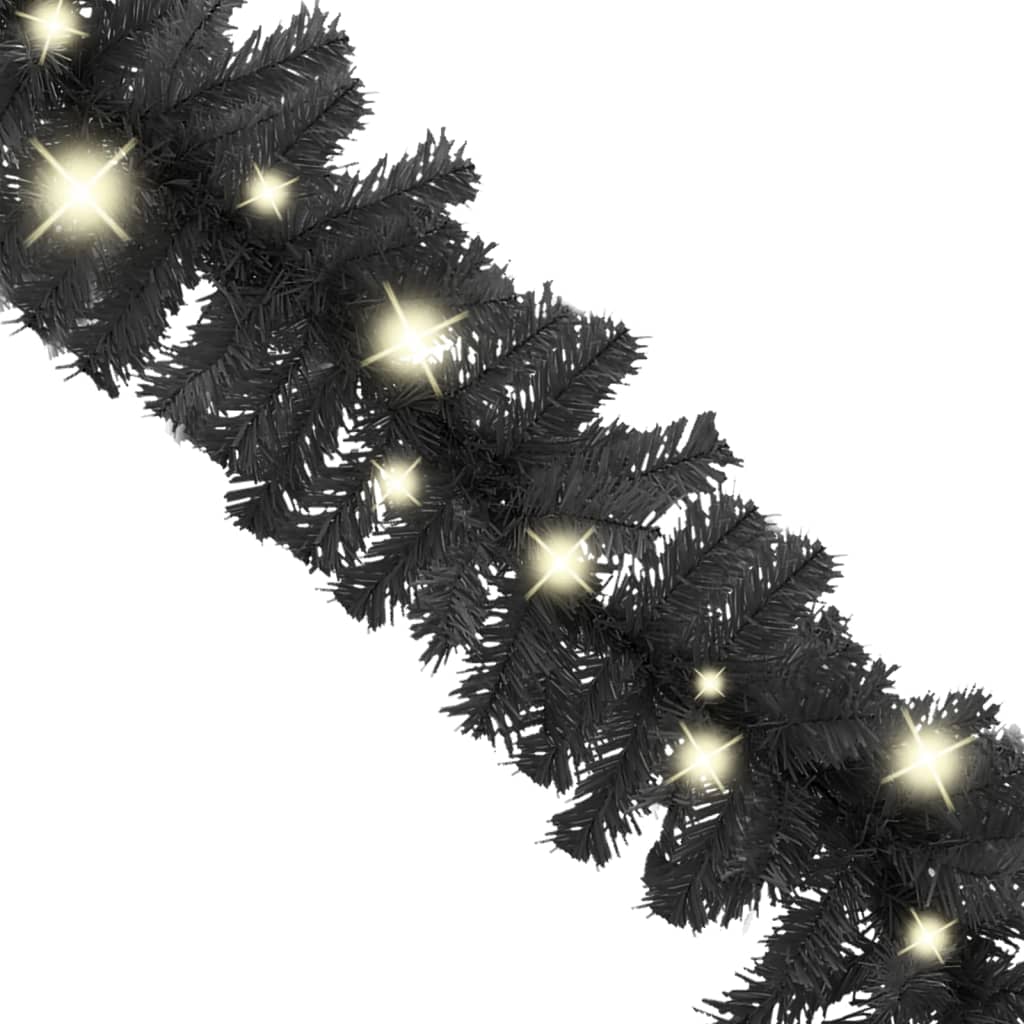 vidaXL Ghirlandă de Crăciun cu lumini LED, negru, 10 m