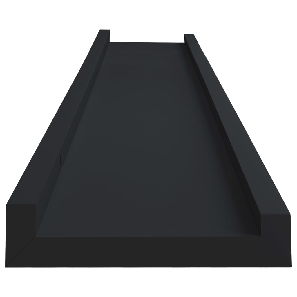 vidaXL Rafturi rame foto cu bordură, 2 buc., negru, 80 x 9 x 3 cm, MDF