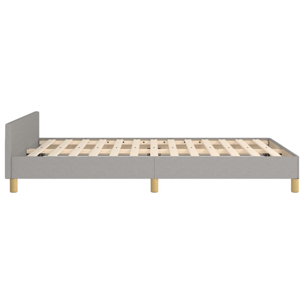 vidaXL Cadru de pat cu tăblie, gri deschis, 120x200 cm, textil