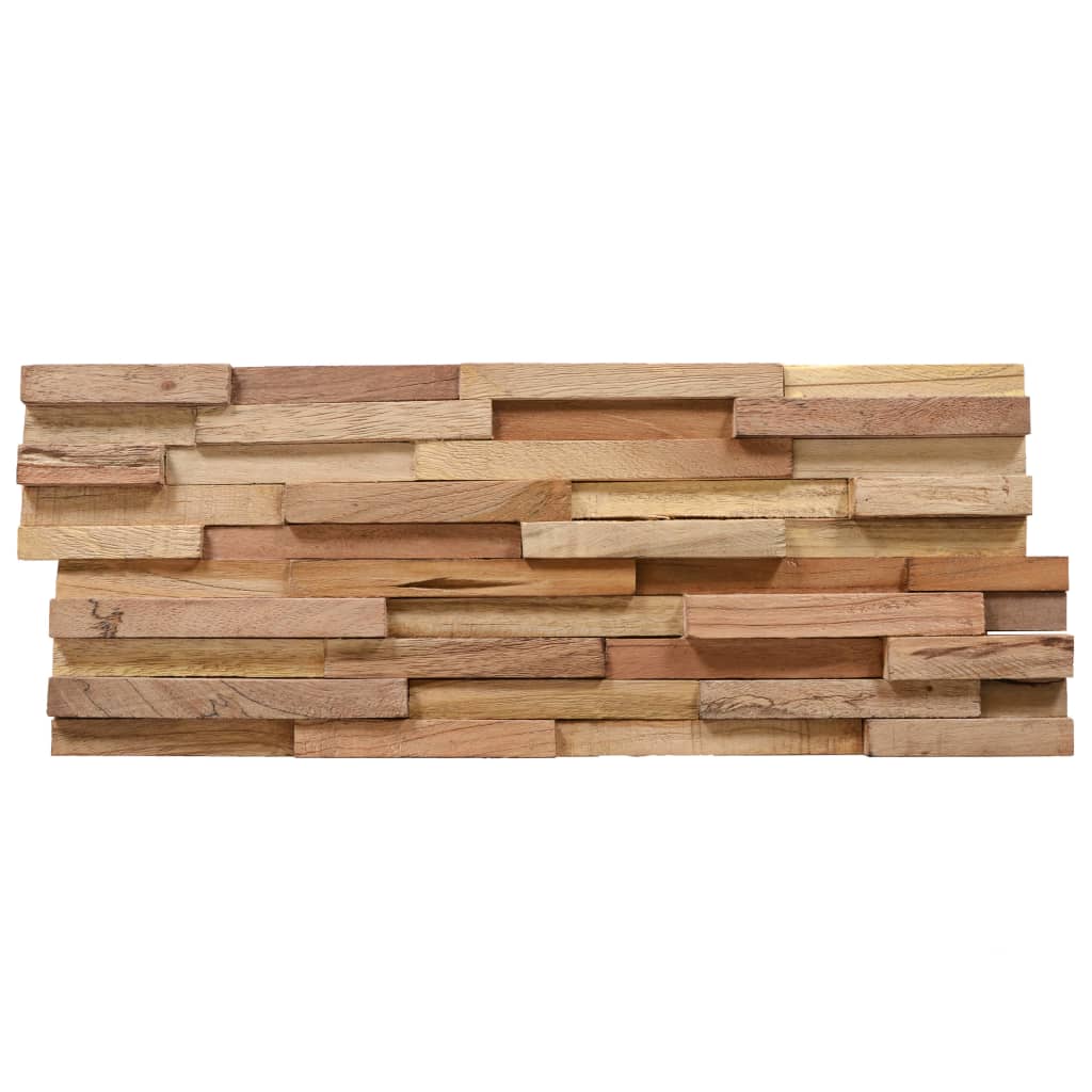 vidaXL Panouri placare pereți 3D, 10 buc., 1,08 m², lemn masiv de tec