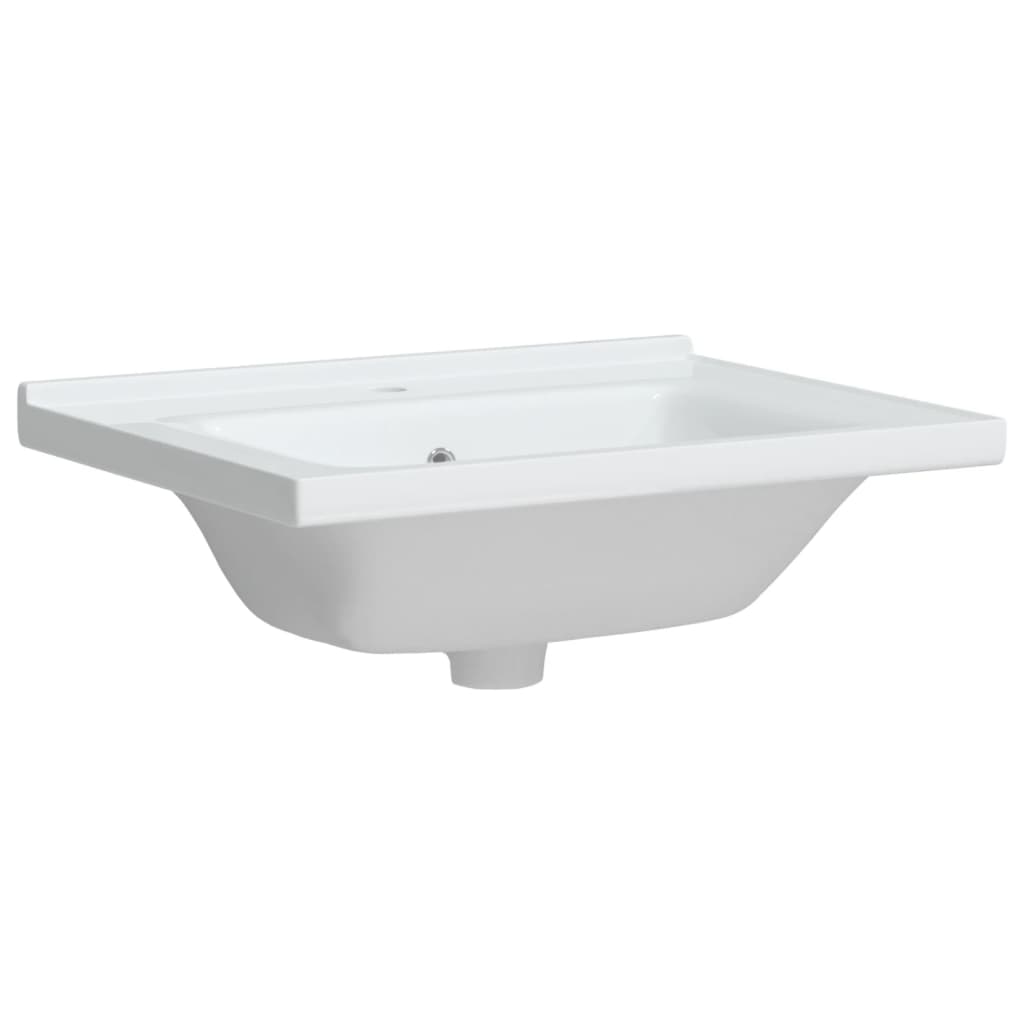 vidaXL Chiuvetă de baie albă 61x48x19,5 cm, ovală, ceramică