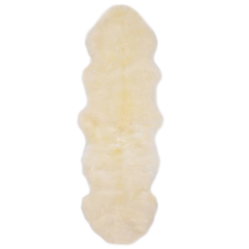 vidaXL Covor din piele de oaie, alb, 60 x 180 cm