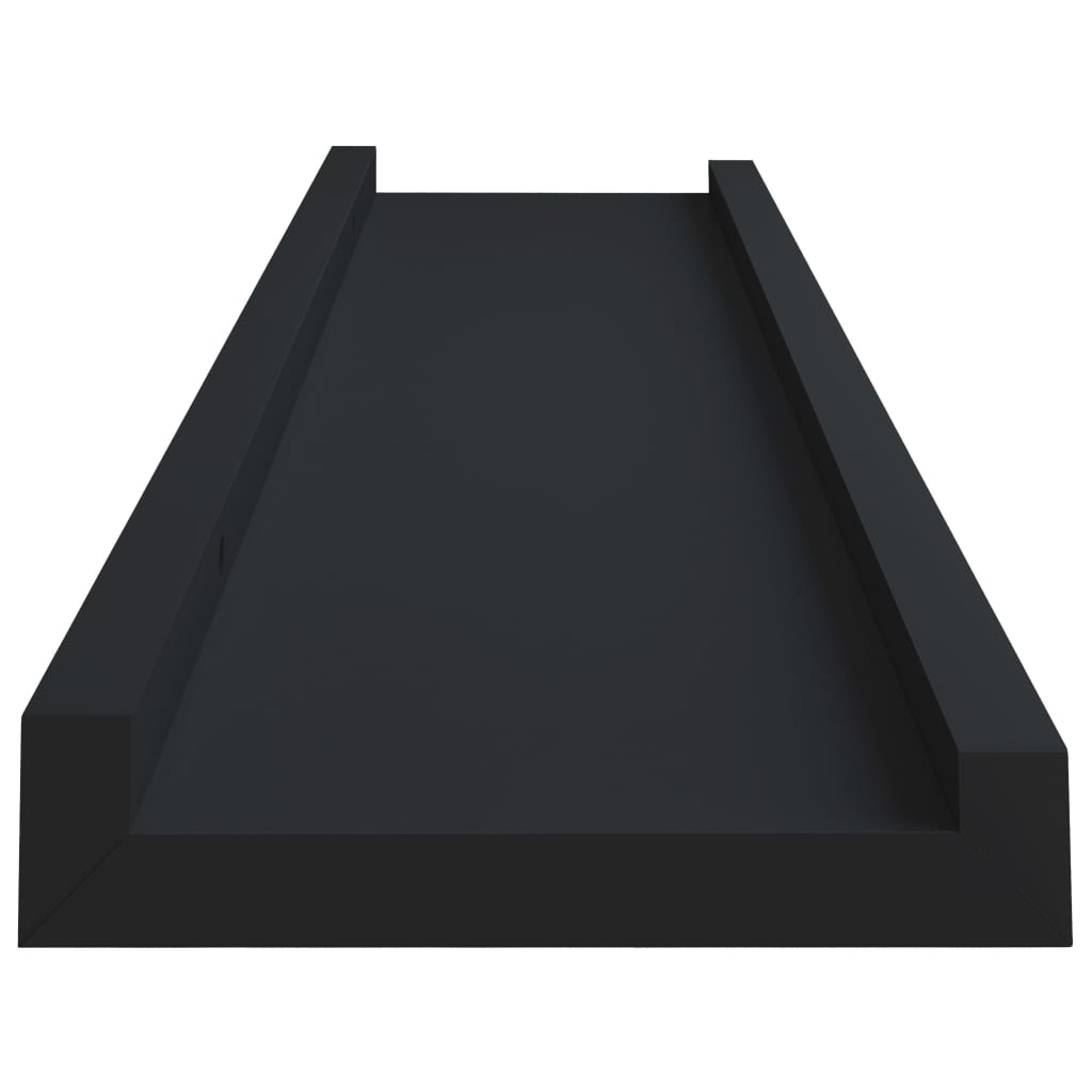 vidaXL Rafturi rame foto cu bordură, 2 buc., negru, 40 x 9 x 3 cm, MDF
