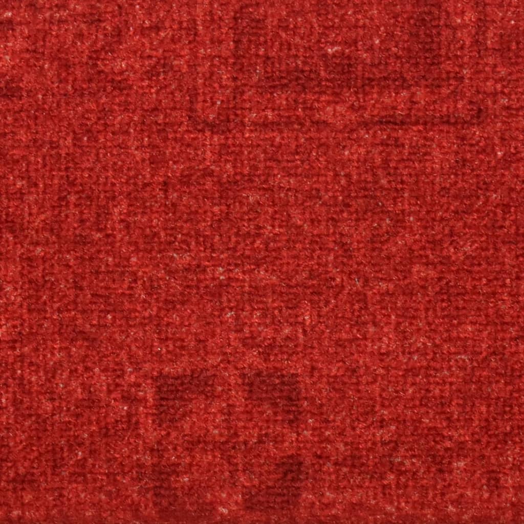 vidaXL Covorașe scări autoadezive, 15 buc., roșu, 65 x 21 x 4 cm