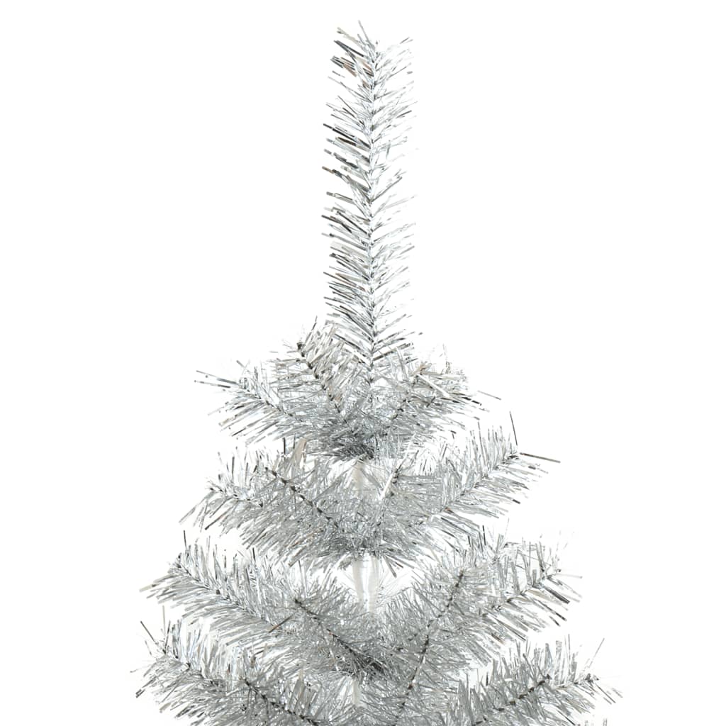 vidaXL Pom de Crăciun artificial cu suport, argintiu, 240 cm, PET