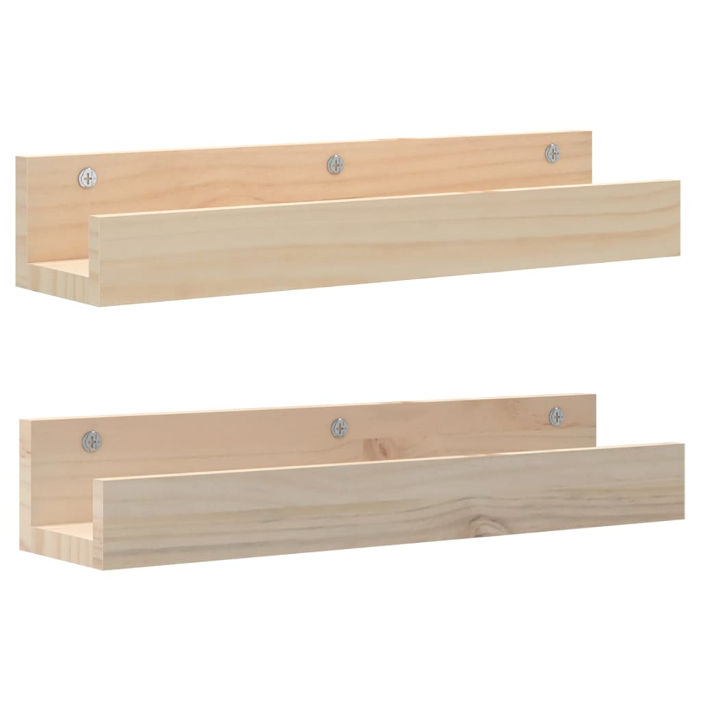 vidaXL Rafturi de perete, 2 buc., 50x12x9 cm, lemn masiv de pin