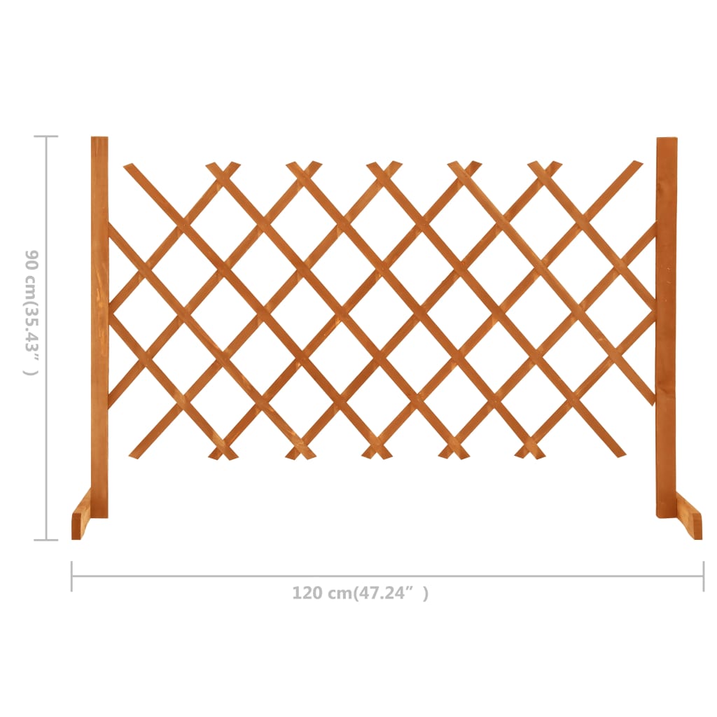 vidaXL Gard cu zăbrele de grădină, portocaliu, 120x90 cm, lemn de brad