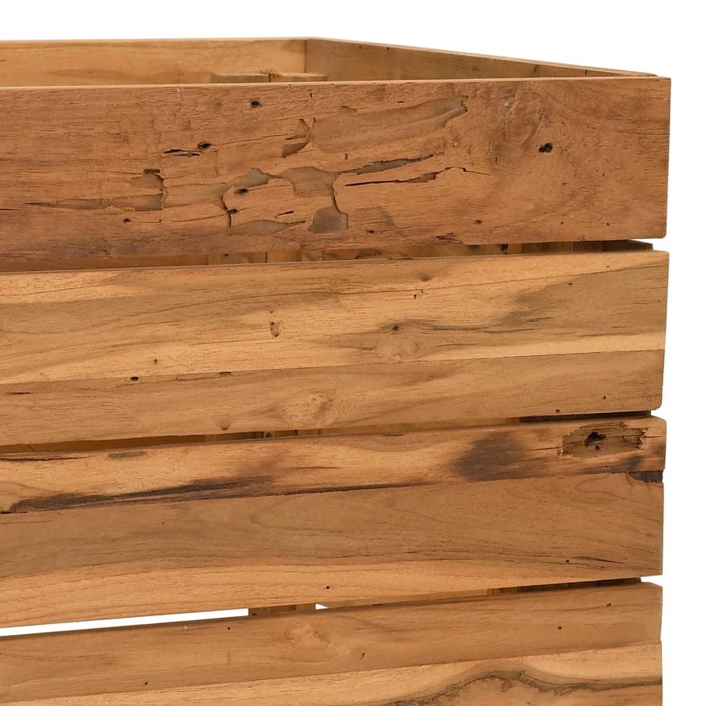 vidaXL Strat înălțat, 100x40x38 cm, lemn de tec reciclat și oțel
