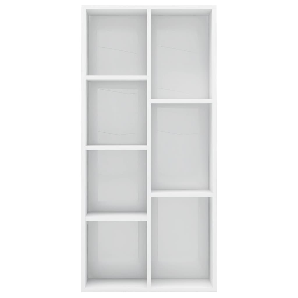 vidaXL Bibliotecă, alb extralucios, 50 x 25 x 106 cm, PAL