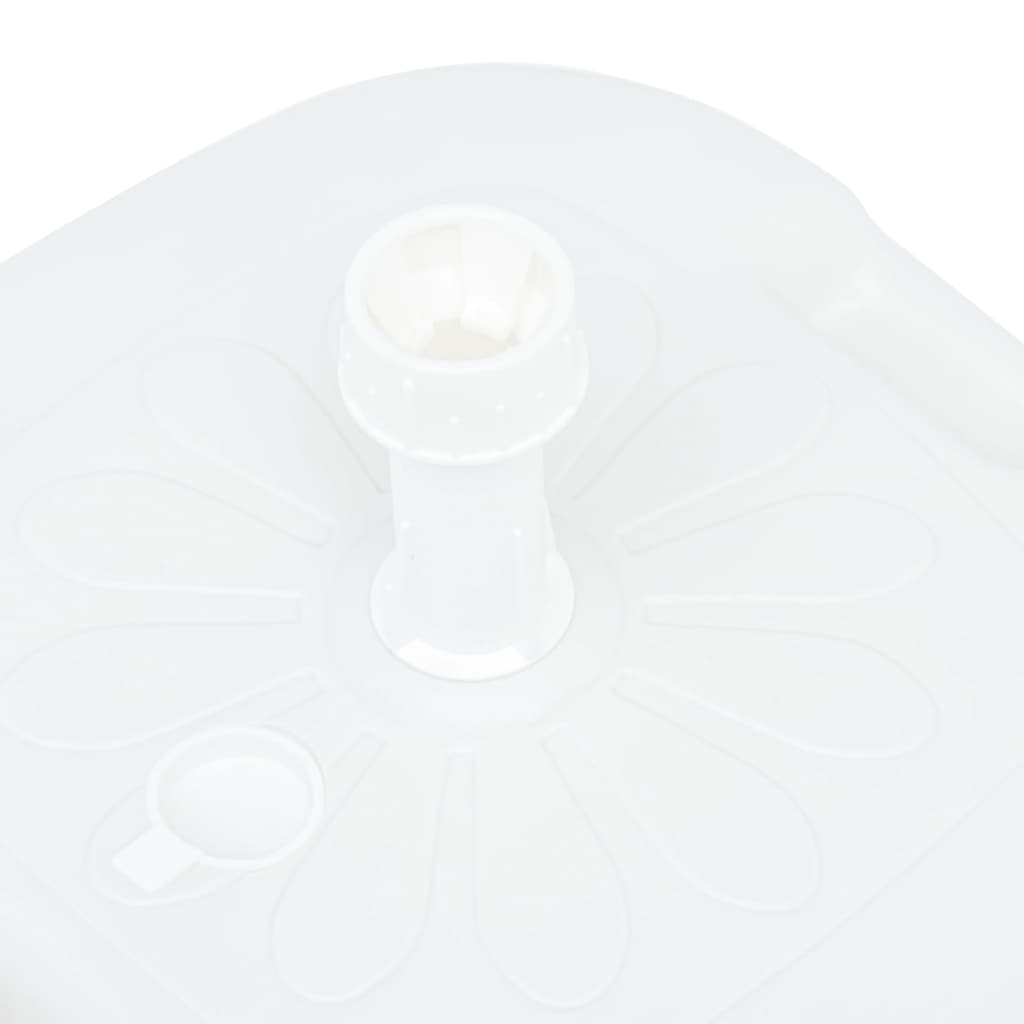 vidaXL Suport umbrelă, alb, 16 L, plastic, umplere cu nisip/apă