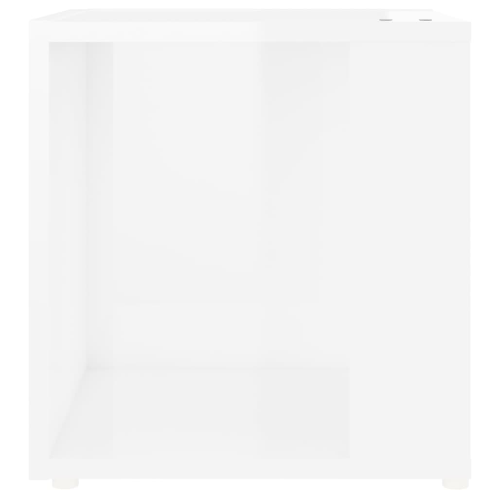 vidaXL Masă laterală, alb extralucios, 33x33x34,5 cm, PAL