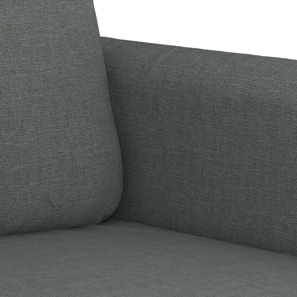 vidaXL Set de canapele cu perne, 3 piese, gri închis, textil