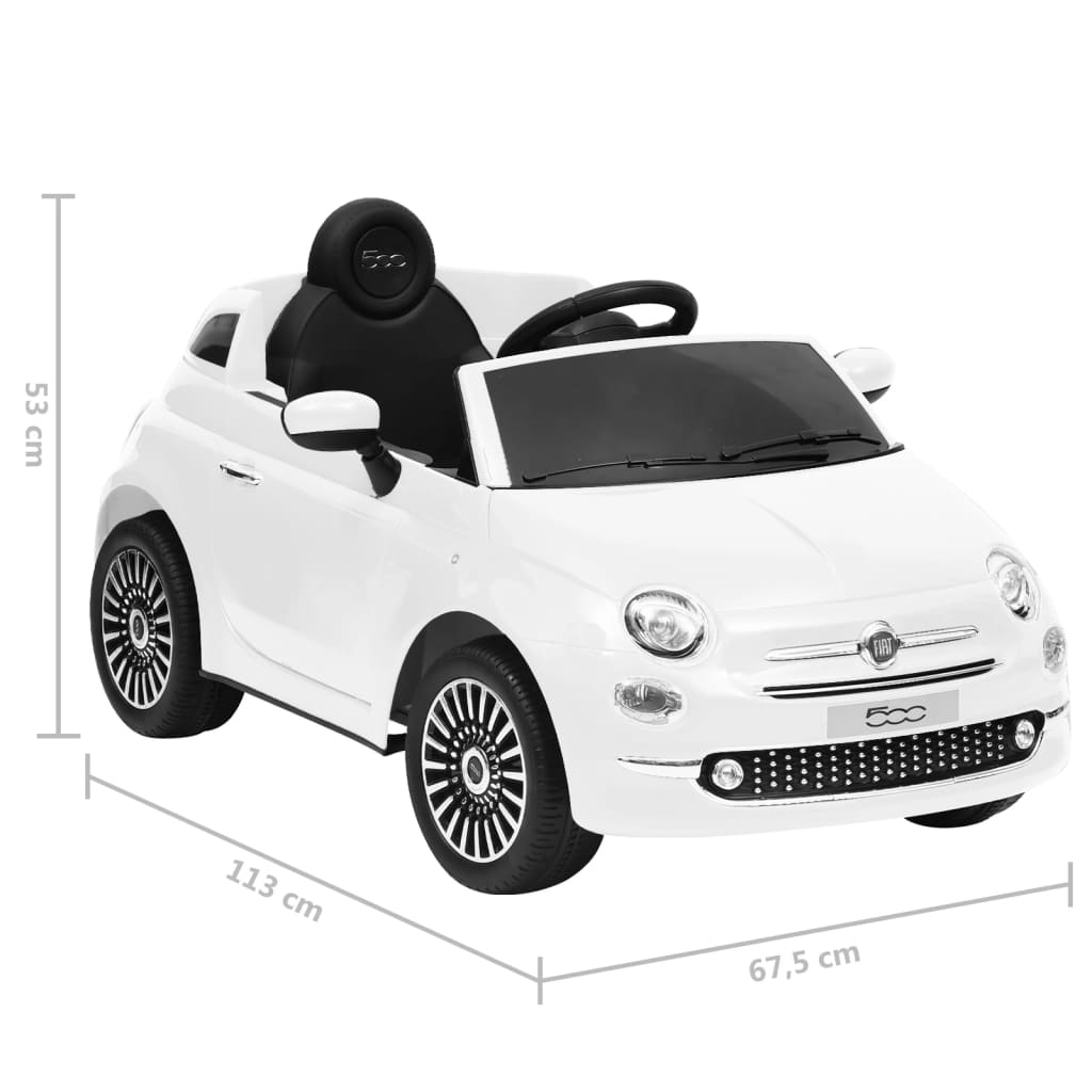 vidaXL Mașină electrică pentru copii Fiat 500, alb