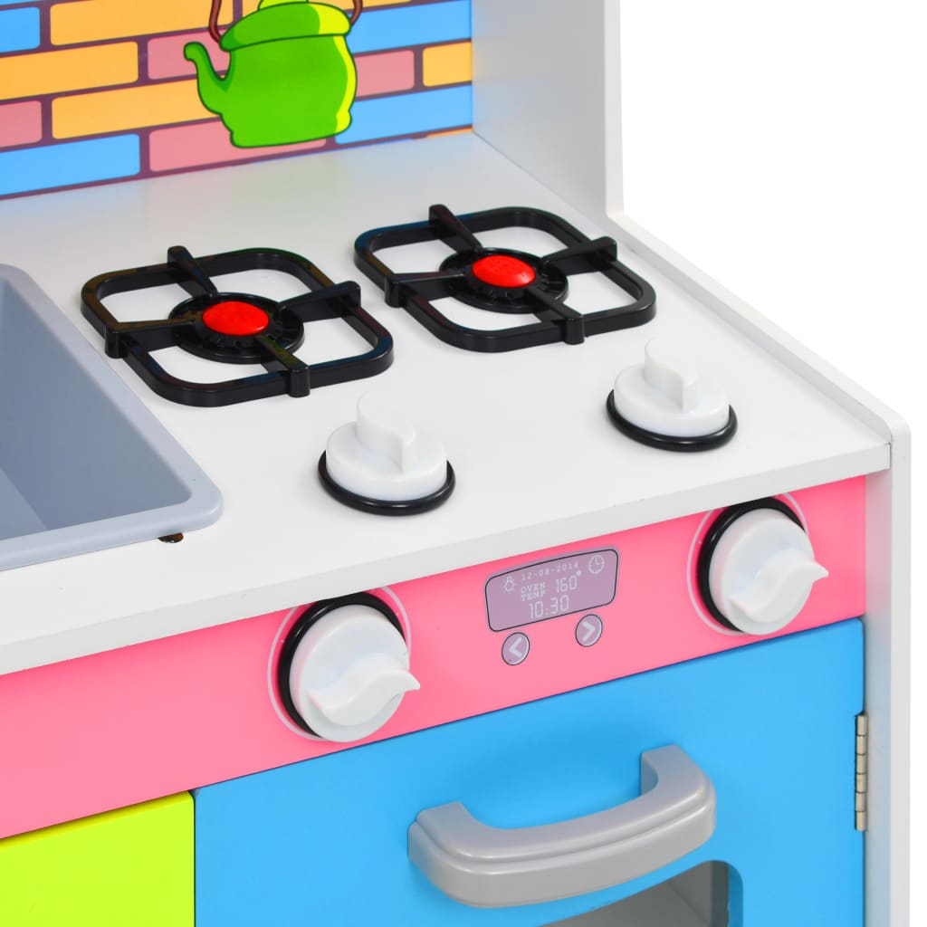 vidaXL Bucătărie de jucărie pentru copii, multicolor, 80x30x85 cm, MDF