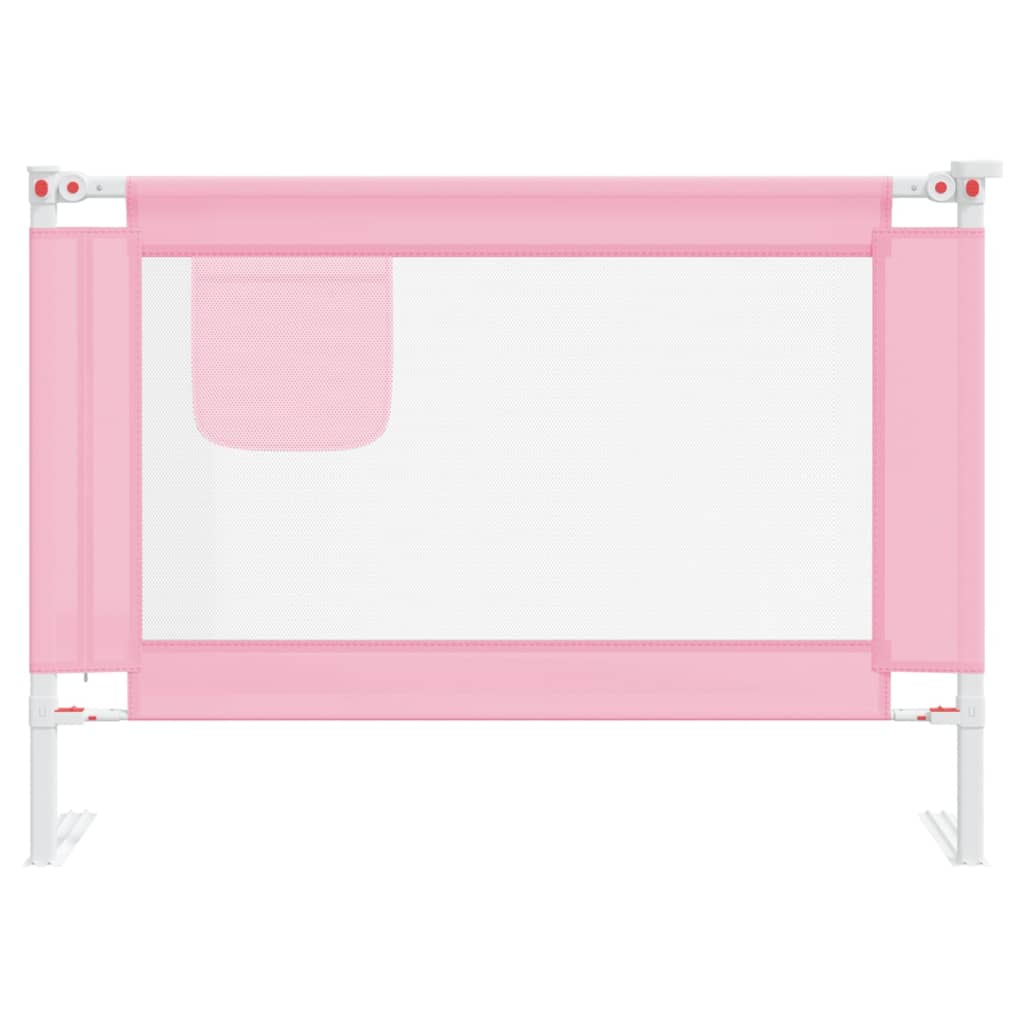 vidaXL Balustradă de protecție pat copii, roz, 90x25 cm, textil