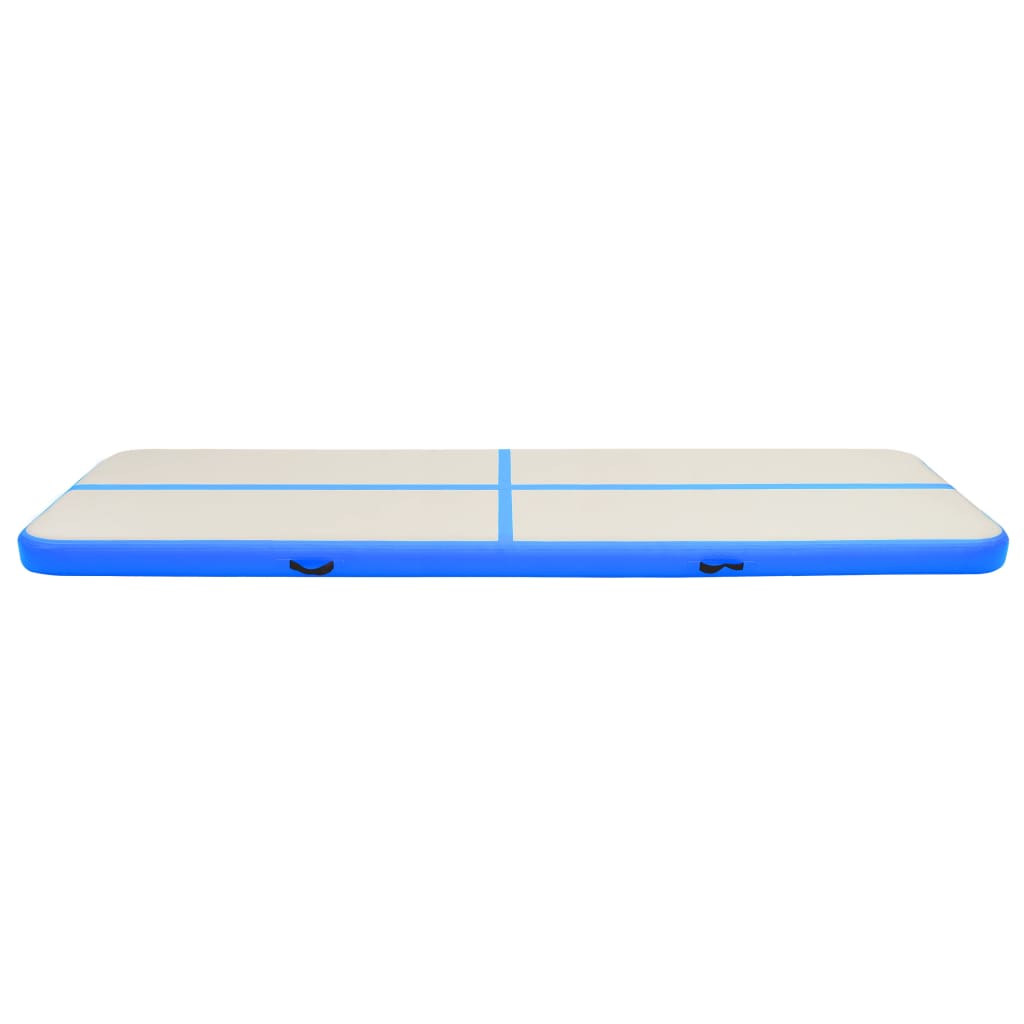 vidaXL Saltea gimnastică gonflabilă cu pompă albastru 600x100x15cm PVC