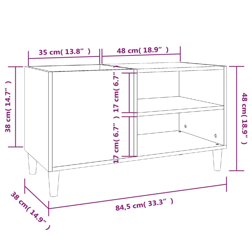 vidaXL Dulapuri pentru discuri alb lucios 84,5x38x48 cm lemn prelucrat