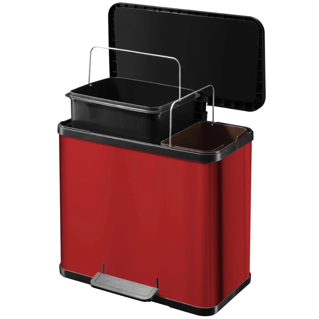 Hailo Coș de gunoi cu pedală Oko Duo Plus, roşu, 17 L+9 L, mărime L