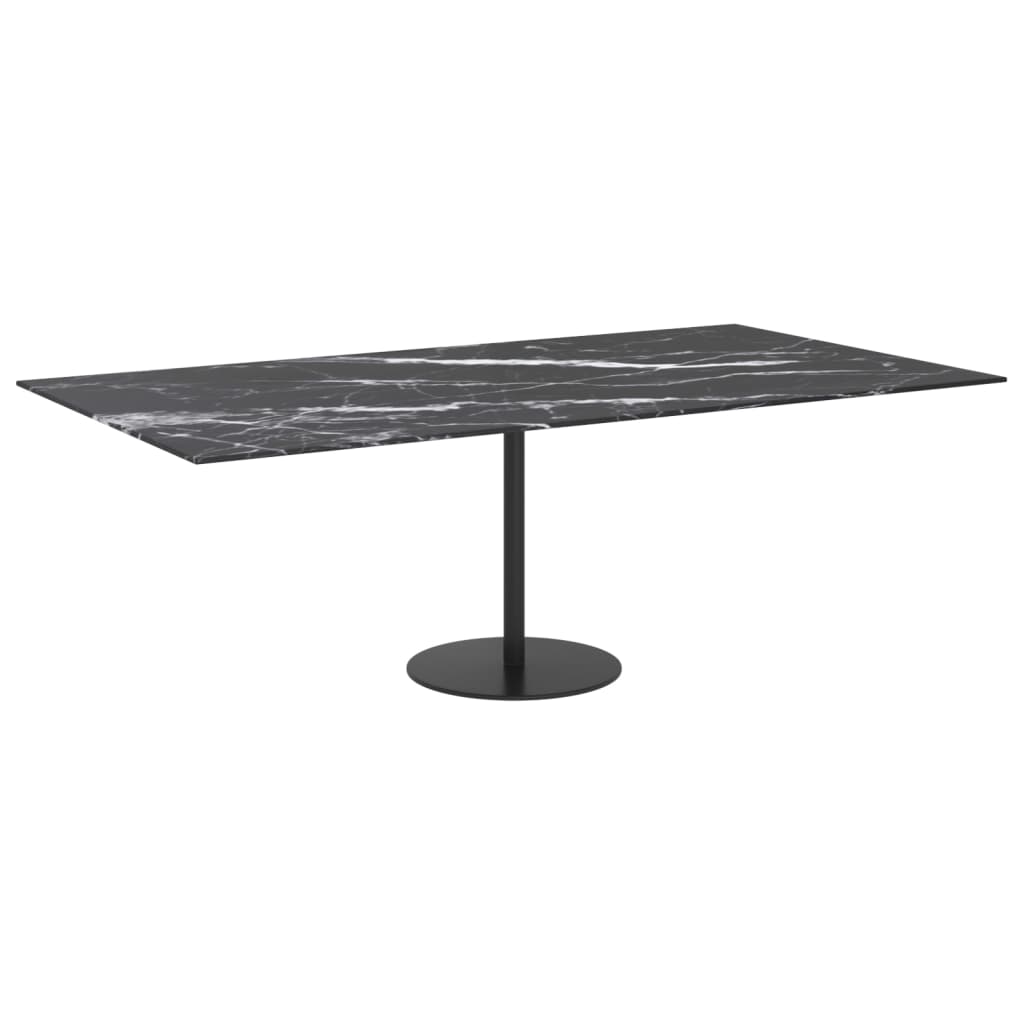 vidaXL Blat masă negru 120x65 cm 8mm sticlă securizată design marmură