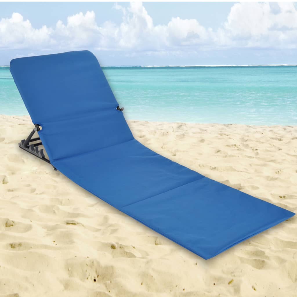 HI Scaun pliabil saltea de plajă, albastru, PVC