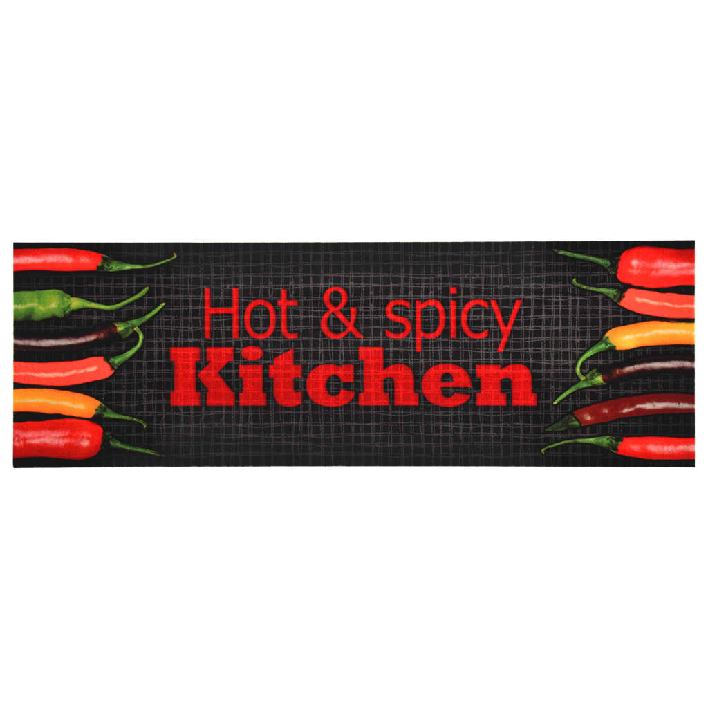 vidaXL Covoraș bucătărie, imprimeu Hot & Spicy, 60x300 cm, lavabil