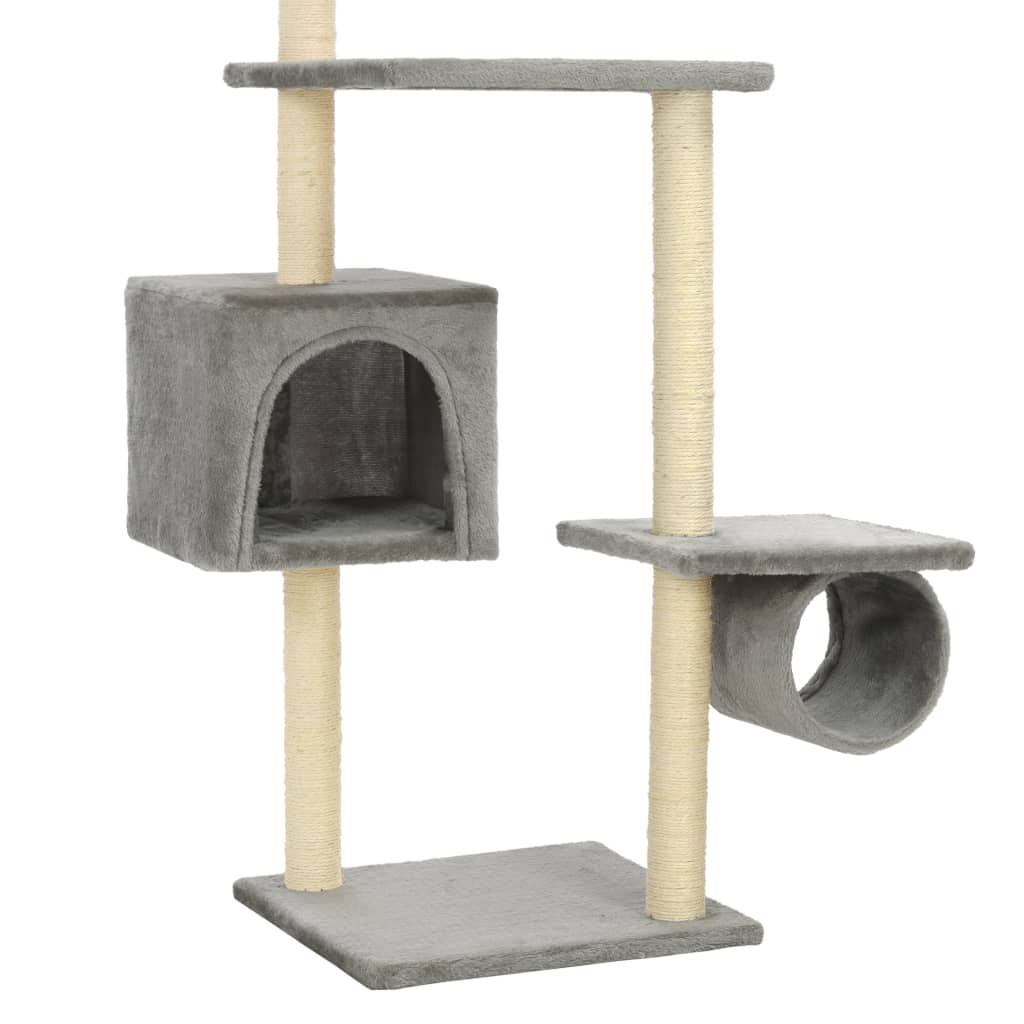 vidaXL Ansamblu pisici, stâlpi funie sisal, 260 cm Gri