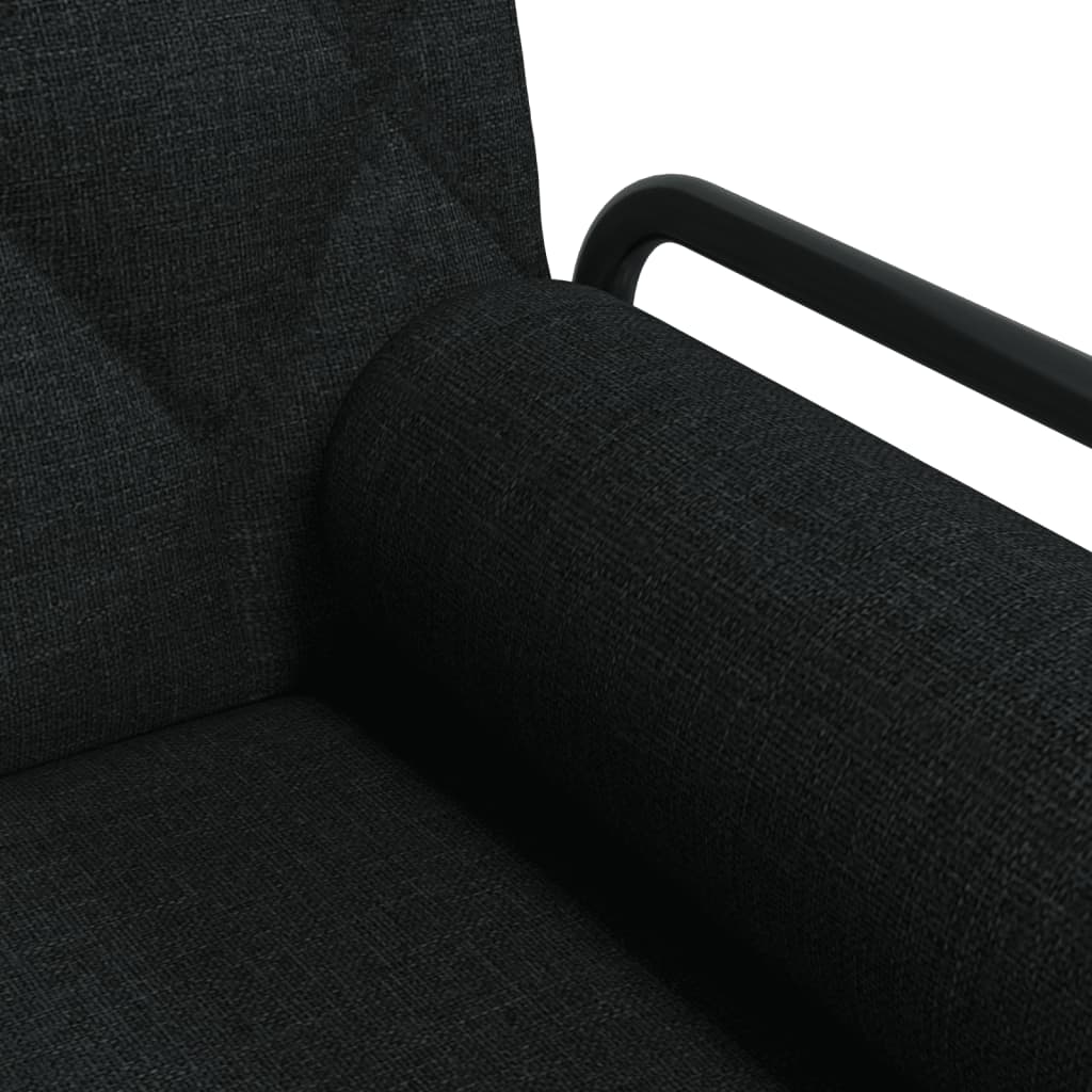 vidaXL Canapea extensibilă cu cotiere, negru, textil