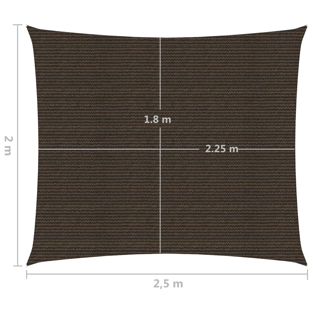 vidaXL Pânză parasolar, maro, 2x2,5 m, HDPE, 160 g/m²