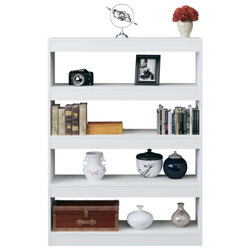 vidaXL Bibliotecă/Separator cameră, alb extralucios, 100x30x135 cm
