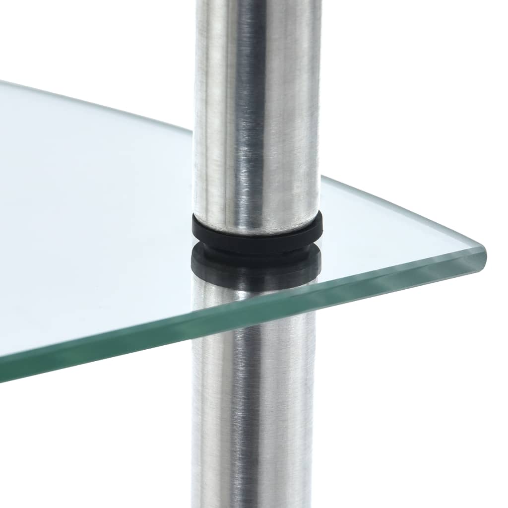 vidaXL Raft cu 3 niveluri, transparent, 30x30x67 cm, sticlă securizată
