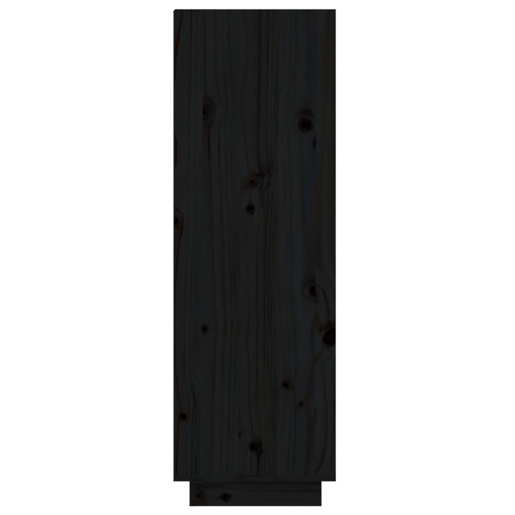 vidaXL Pantofar, negru, 60x34x105 cm, lemn masiv de pin