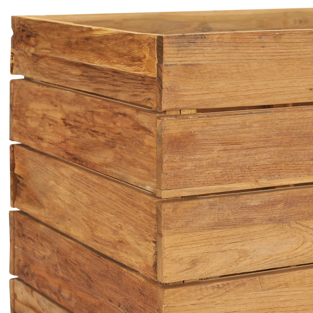 vidaXL Strat înălțat, 150x40x72 cm, lemn de tec reciclat și oțel