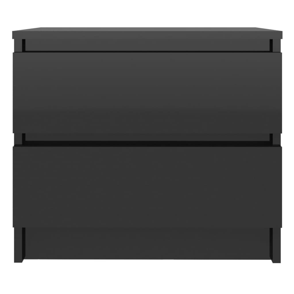 vidaXL Noptiere, 2 buc., negru extralucios, 50x39x43,5 cm, PAL