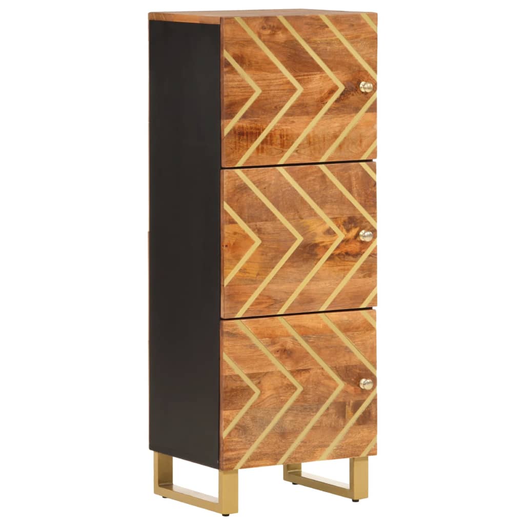 vidaXL Dulap înalt, maro și negru, 40x33,5x110 cm, lemn masiv de mango