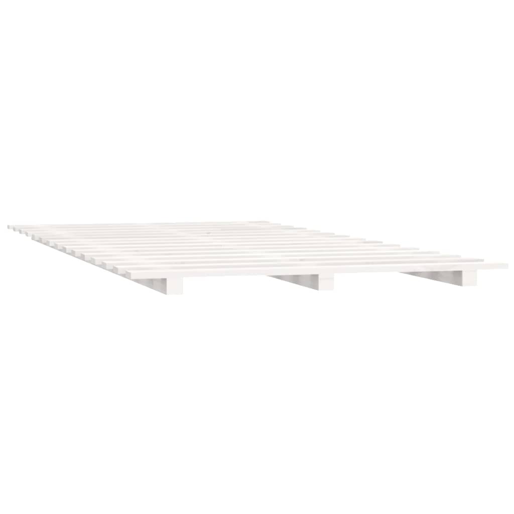 vidaXL Cadru de pat, alb, 90x190 cm, lemn masiv de pin