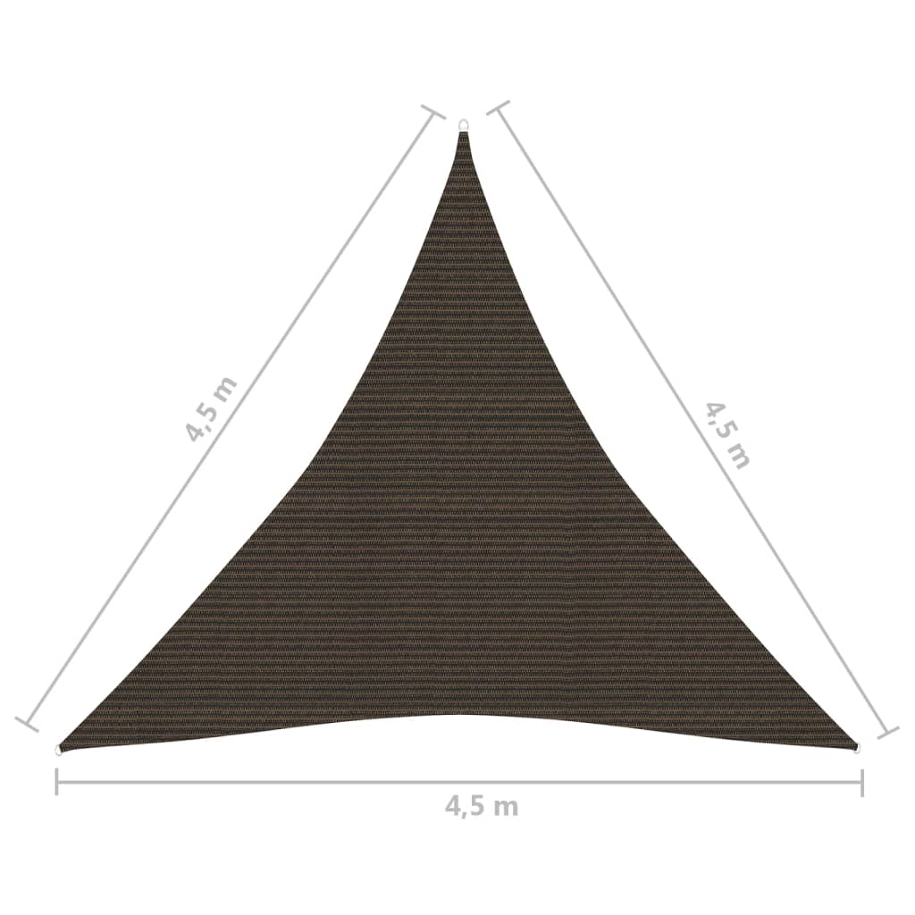 vidaXL Pânză parasolar, maro, 4,5x4,5x4,5 m, HDPE, 160 g/m²