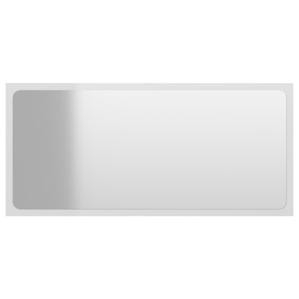 vidaXL Oglindă de baie, alb extralucios, 80x1,5x37 cm, PAL