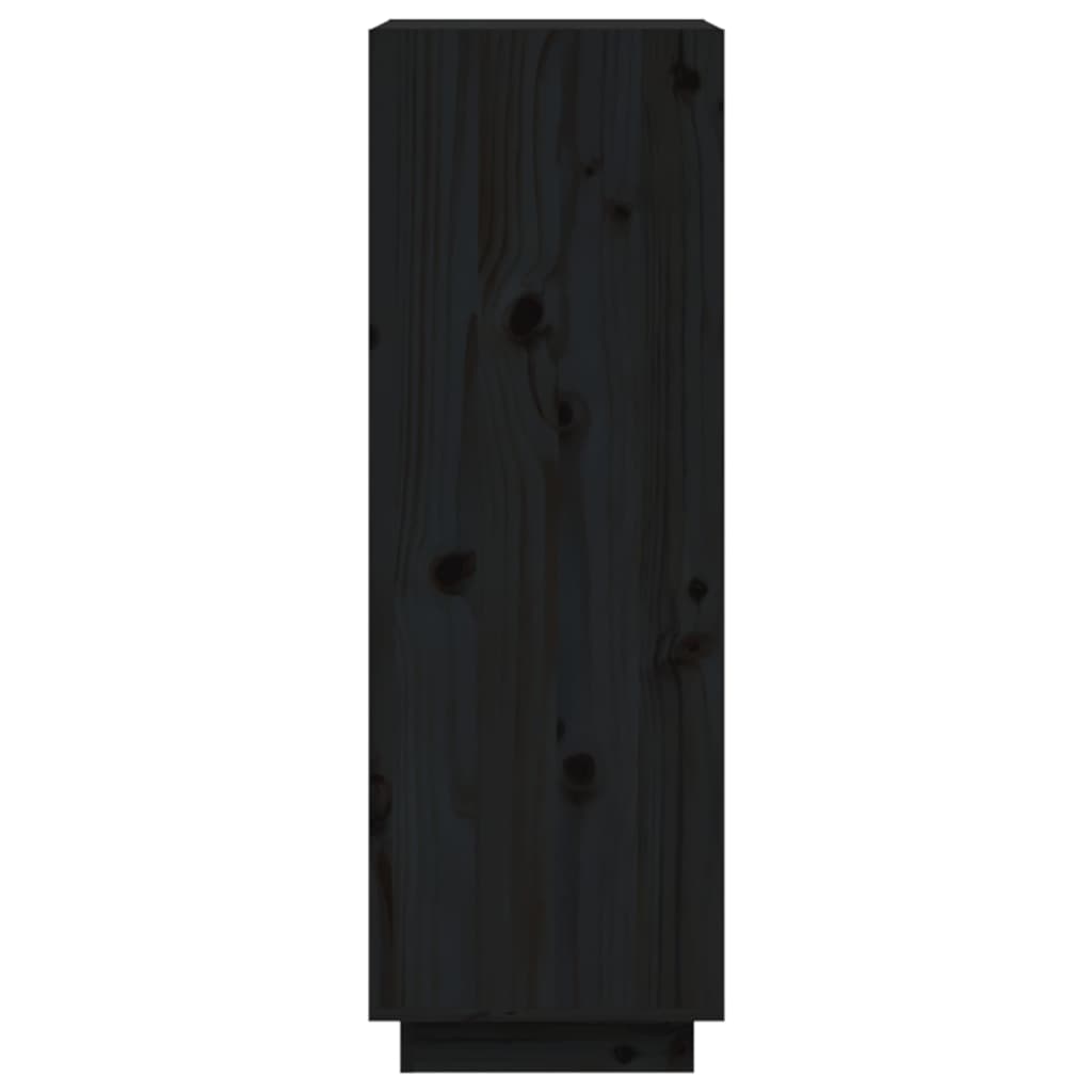 vidaXL Bibliotecă/Separator cameră negru 60x35x103 cm lemn masiv pin