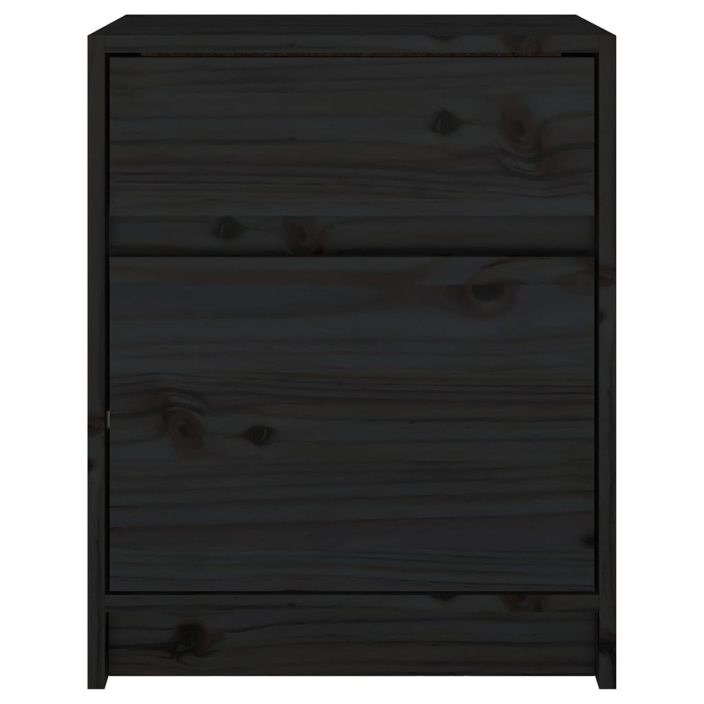 vidaXL Noptieră, negru, 40x31x50 cm, lemn masiv de pin