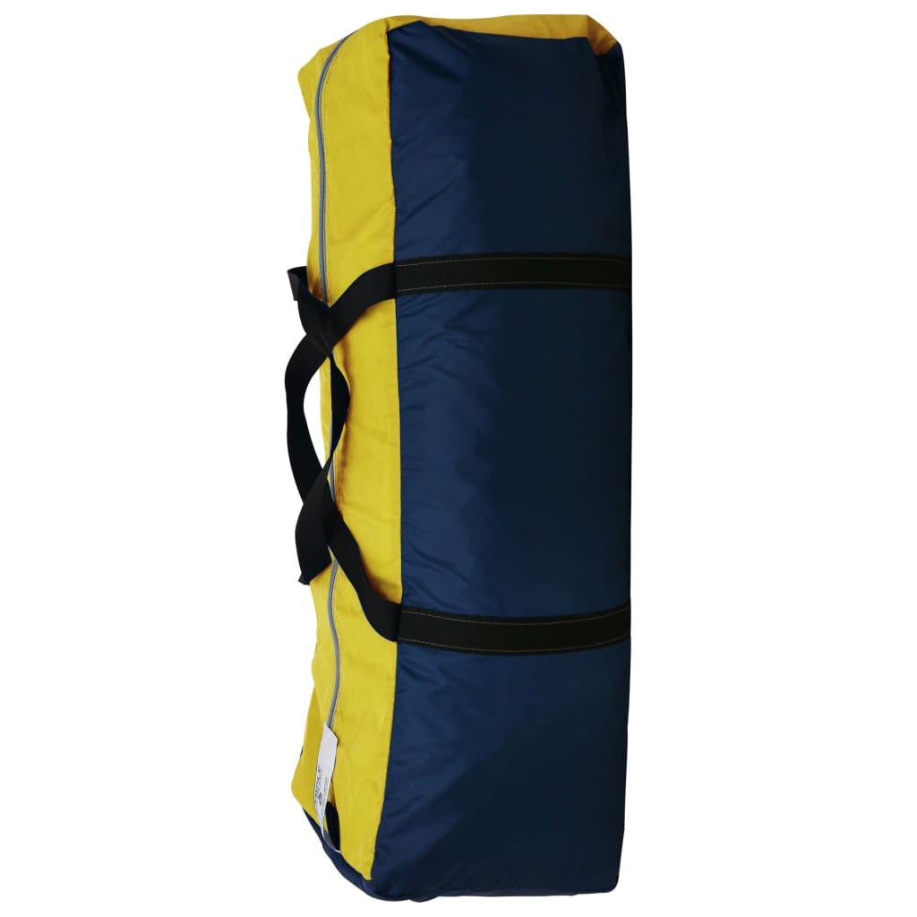 vidaXL Cort camping material textil, 9 persoane, albastru și galben