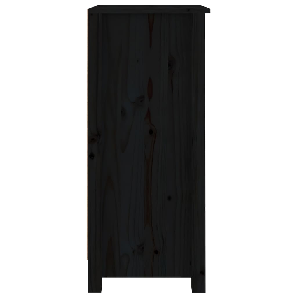 vidaXL Servante, 2 buc., negru, 40x35x80 cm, lemn masiv de pin