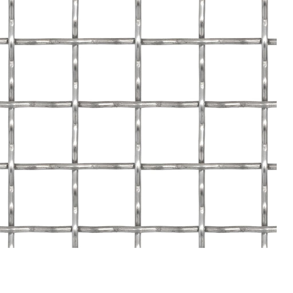 vidaXL Gard sârmă sertizată, 50x50 cm, 21x21x2,5 mm, oțel inoxidabil