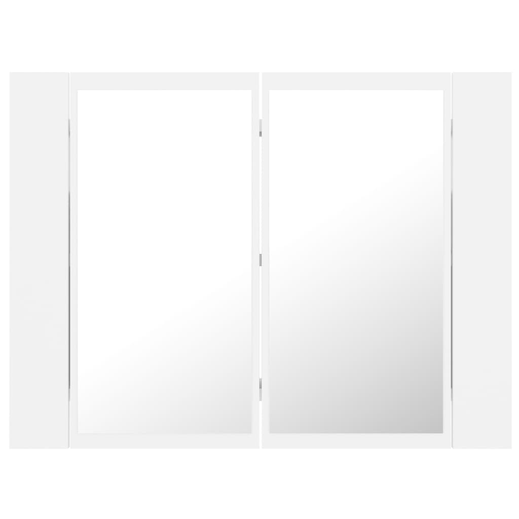 vidaXL Dulap de baie cu oglindă și LED, alb, 60x12x45 cm acril