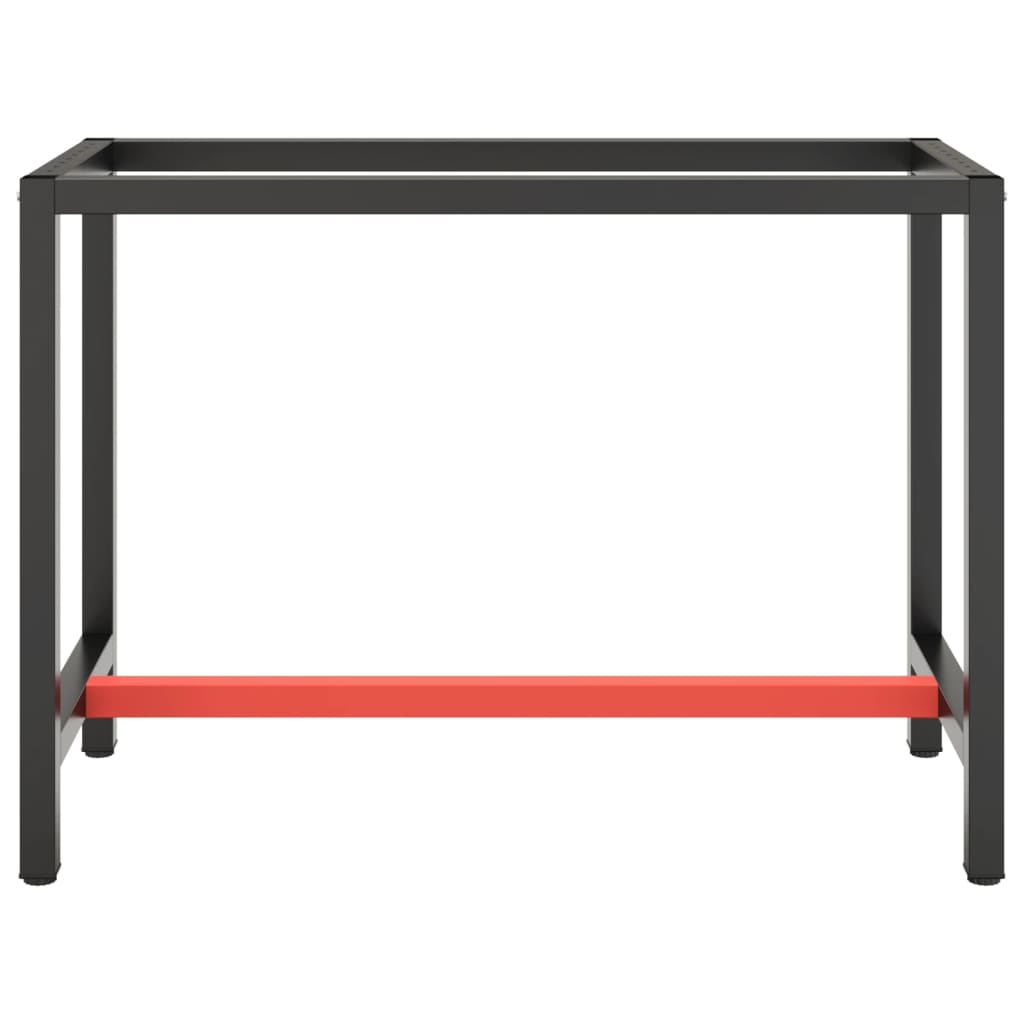 vidaXL Cadru banc de lucru, negru mat/roșu mat, 110x50x79 cm, metal