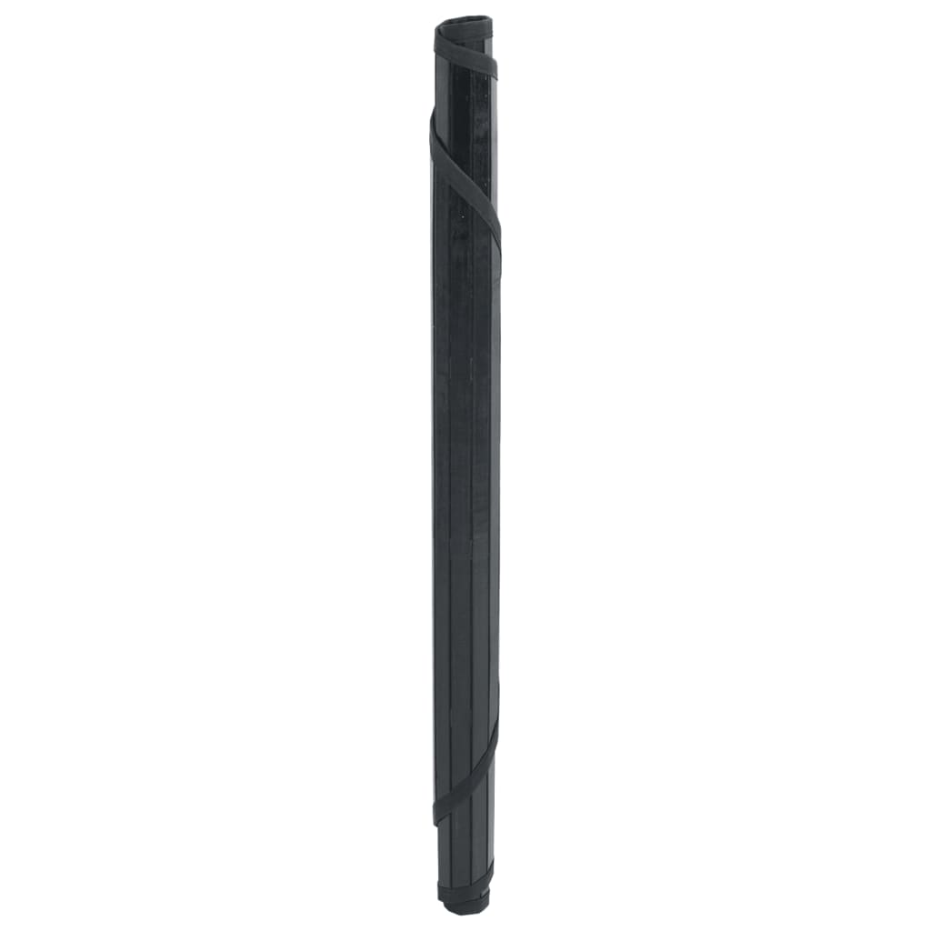 vidaXL Covor rotund, negru, 60 cm, bambus