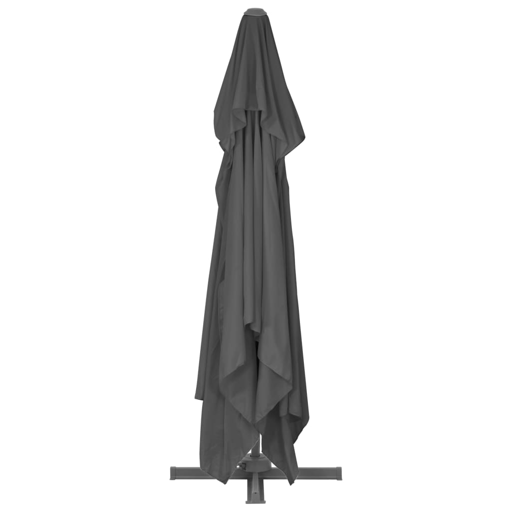 vidaXL Umbrelă suspendată cu stâlp din aluminiu, antracit, 400x300 cm