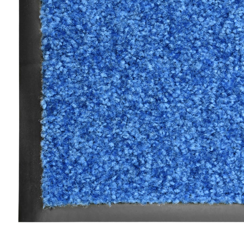 vidaXL Covoraș de ușă lavabil, albastru, 60 x 180 cm